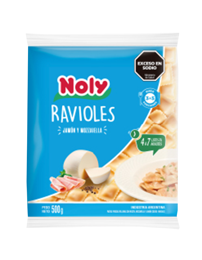 Ravioli de presunto e mussarela