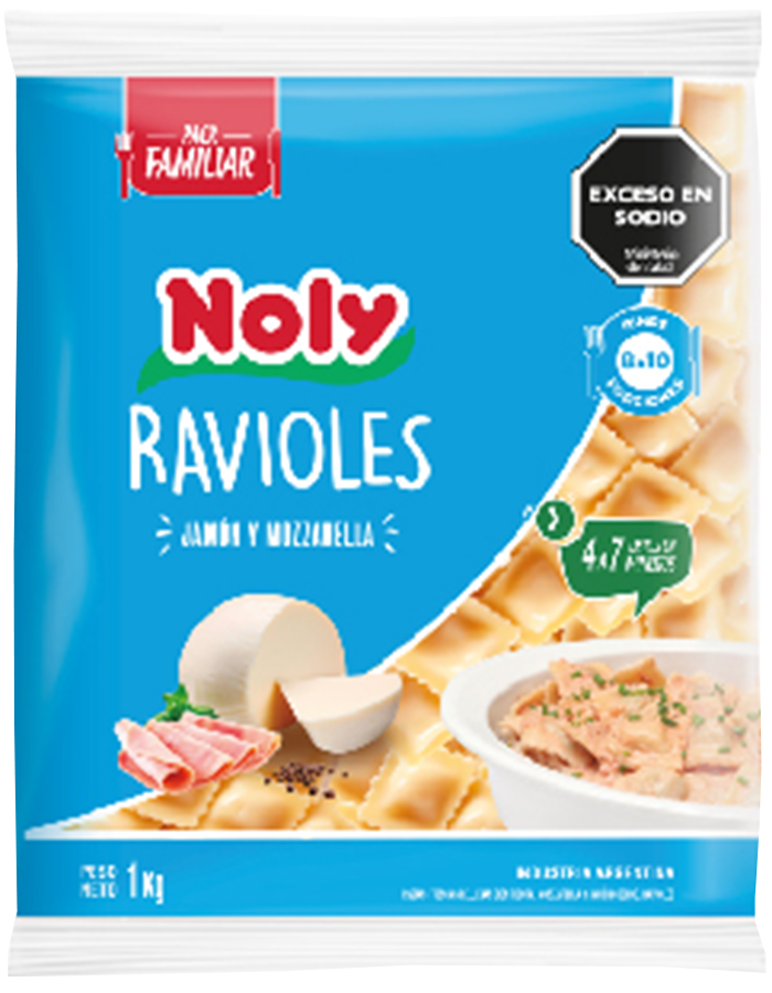 Ravioli de presunto e mussarela