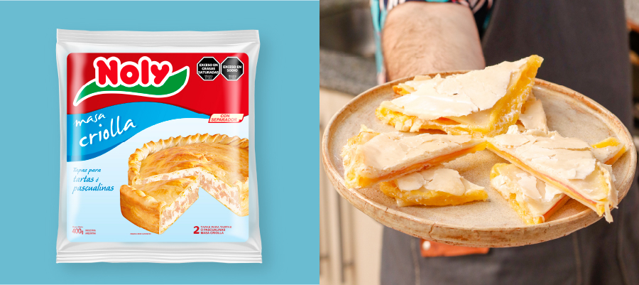 Panificados en bandejas en la planta de Noly